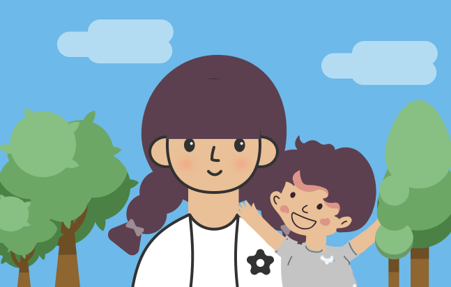 Family at a playground
